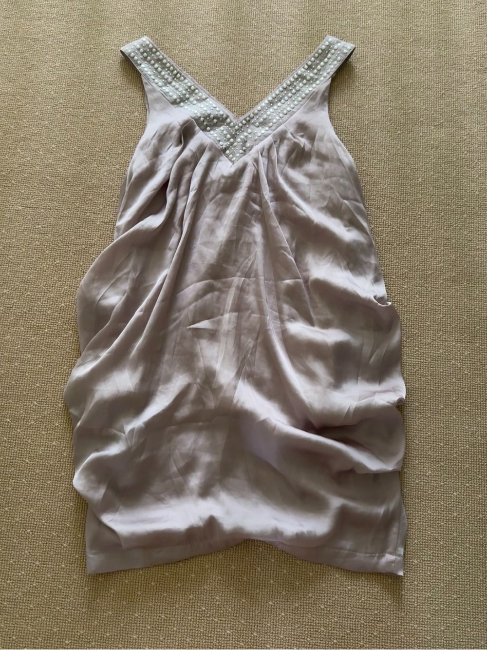 Pink Trunk 100% Silk Blush Bubble Hem Dress